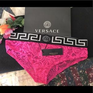 VERSACE HOT PINK NEON LACE PANTIES/BRAND NEW W/TAGS